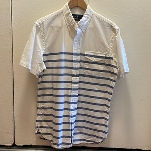 Used Polo Ralph Lauren Short Sleeve S/S Button Down Striped Size Medium Slim Fit